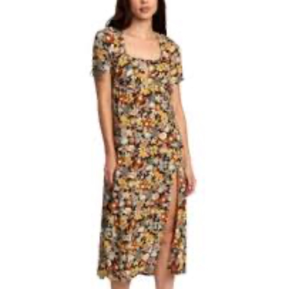 RVCA Ortwein Floral Print Midi Dress